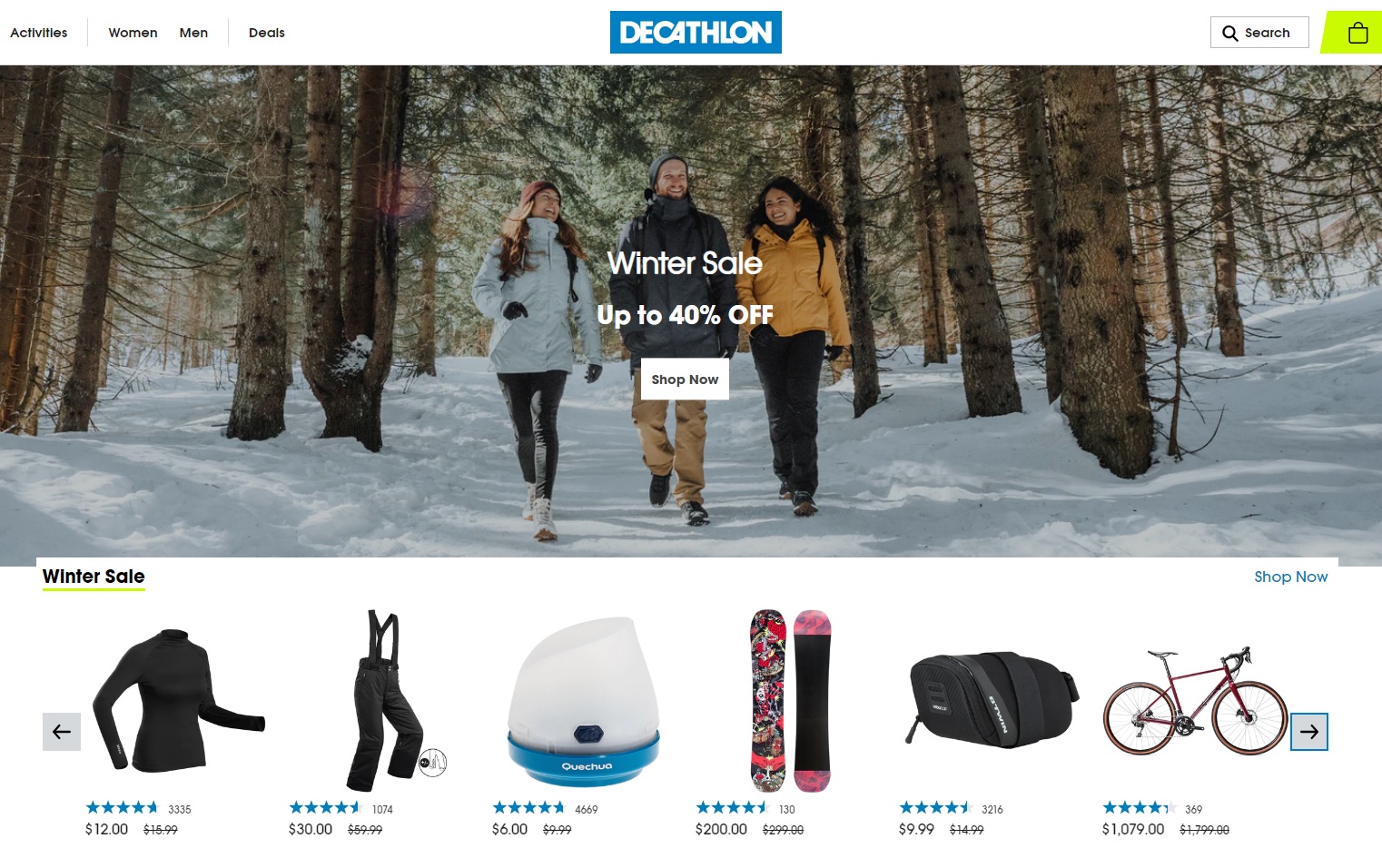 Американский интернет-магазин Decathlon