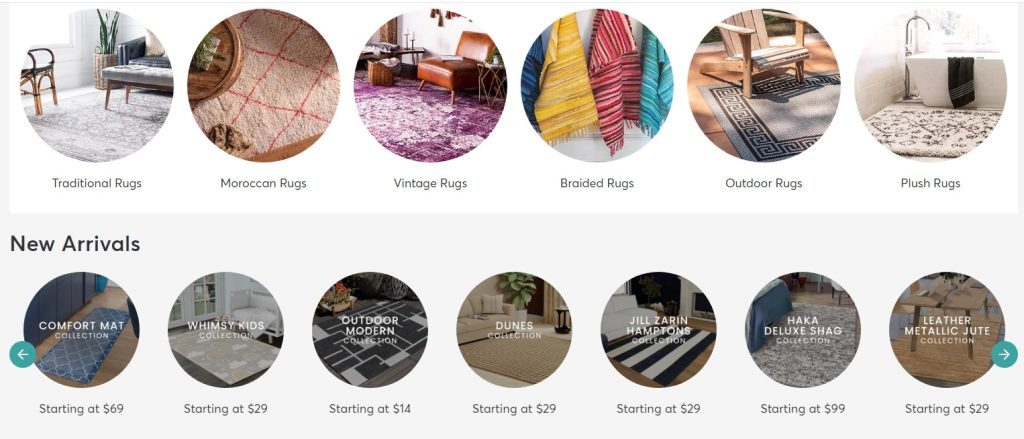 Rugs.com — это американский магазин, предлагающий широкий ассортимент ковров от ведущих мировых производителей. Магазин завоевал признание среди покупателей благодаря разнообразию стилей, высокому качеству продукции и доступным ценам. На Rugs.com можно найти однотонные и разноцветные ковры