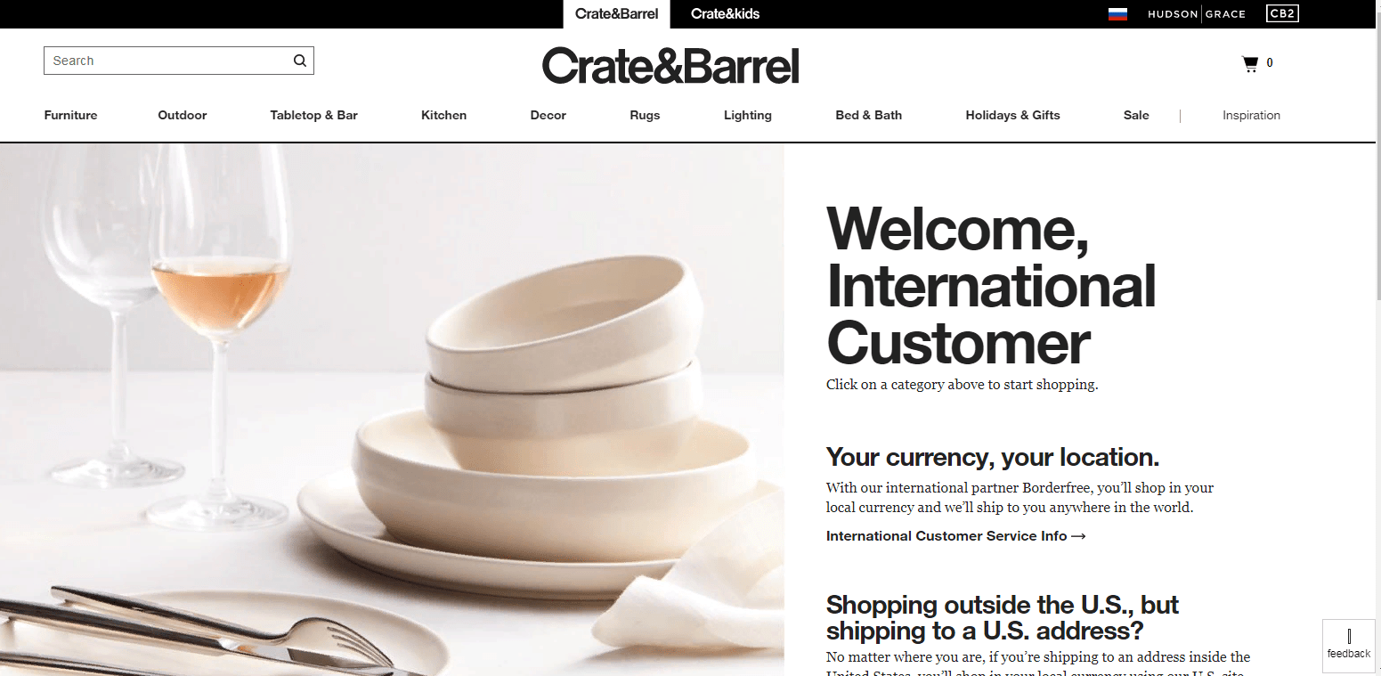 Crate & Barrel Доставка из США