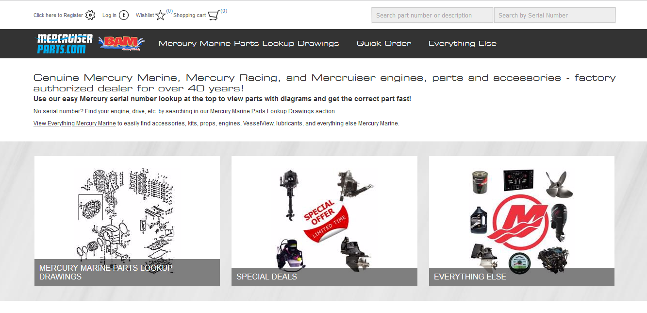 Mercruiser Parts – сайт аксессуаров и запчастей для лодок