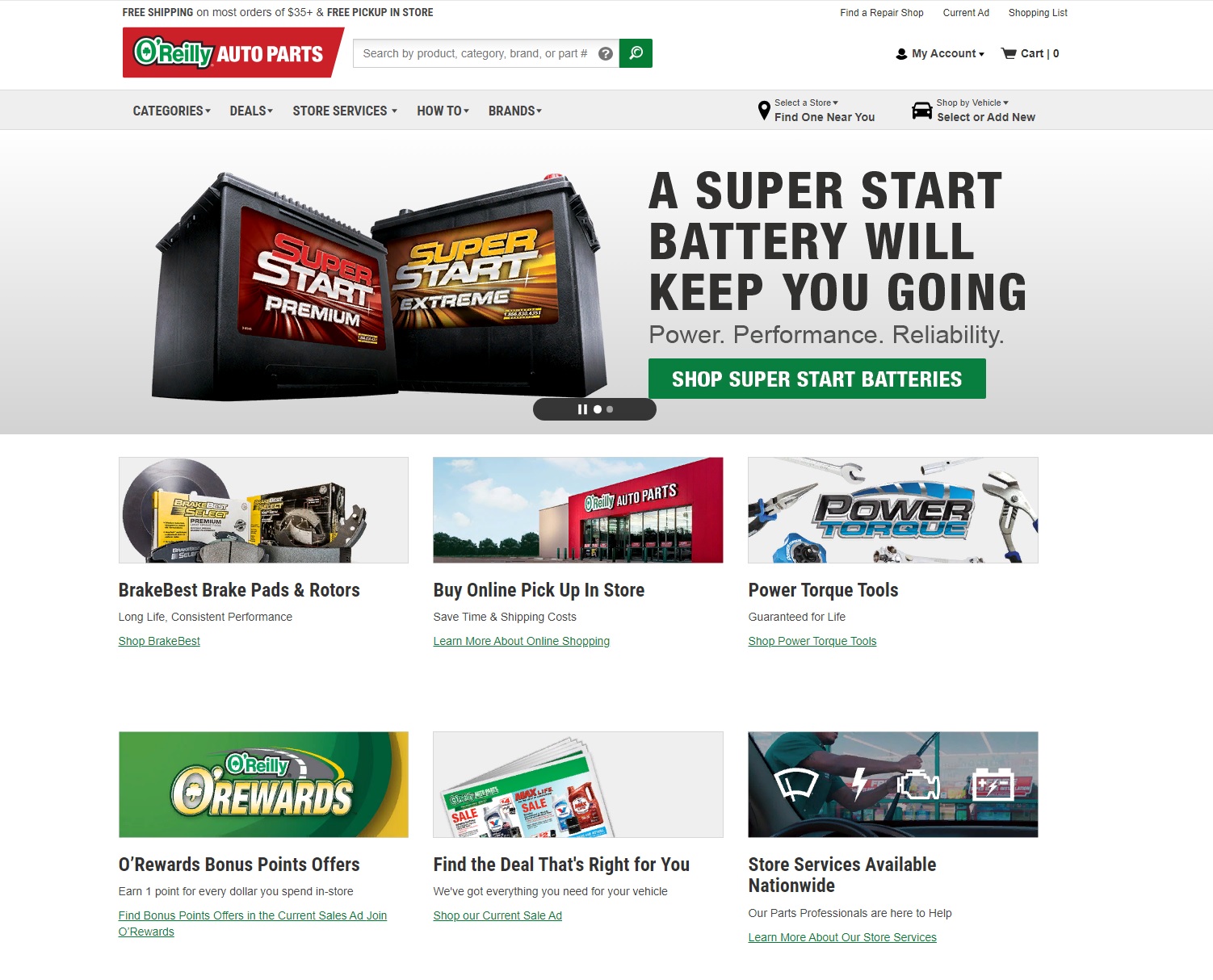 Интернет-магазин запасных частей oreillyauto.com