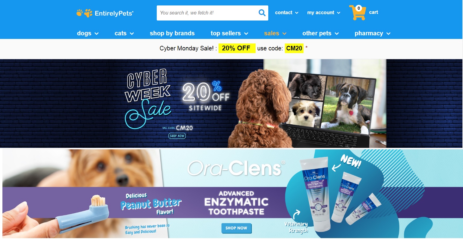 Entirelypets магазин товаров для здоровья домашних животных