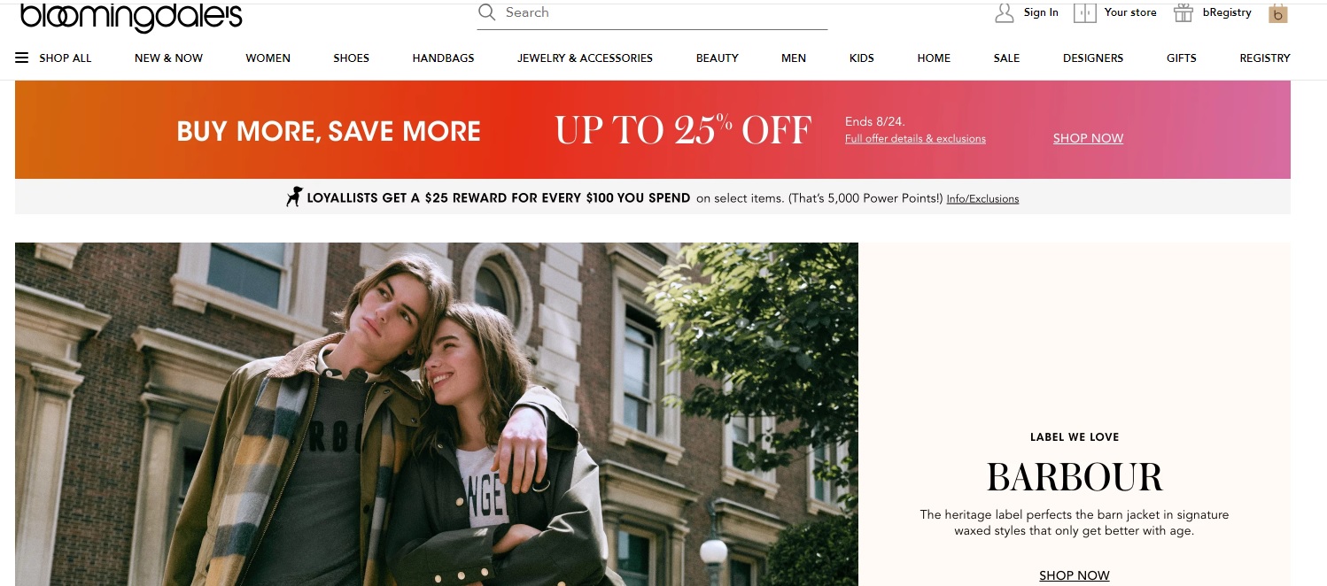 Обзор на интернет-магазин bloomingdales.com